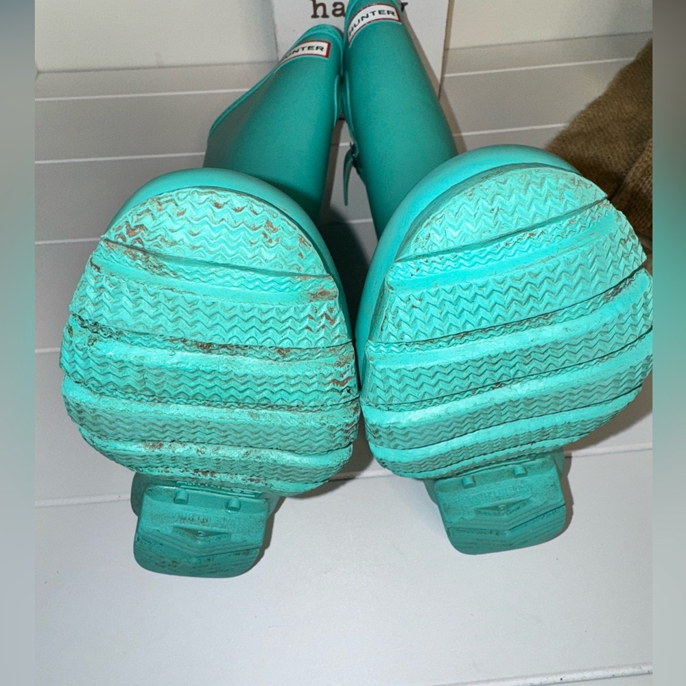 Rare Tiffany Blue Hunter Boots Size 4 boys 5 girls - Picture 10 of 13